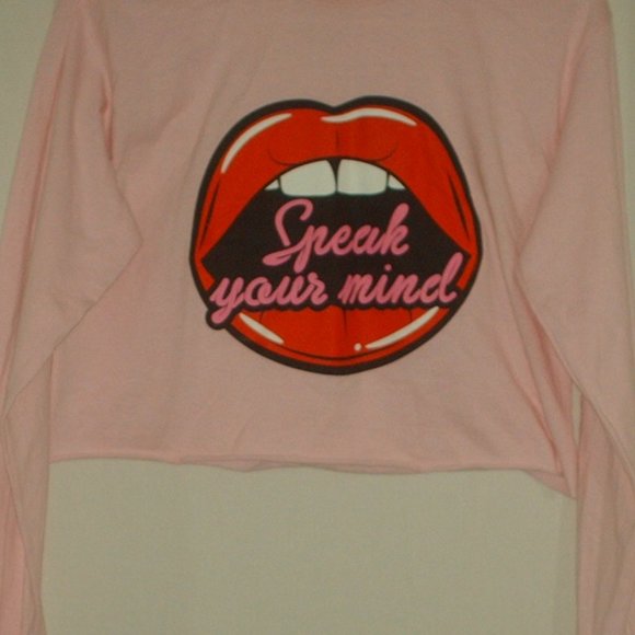 Speak Your Mind cut off long sleeve T-shirt - Picture 2 of 4